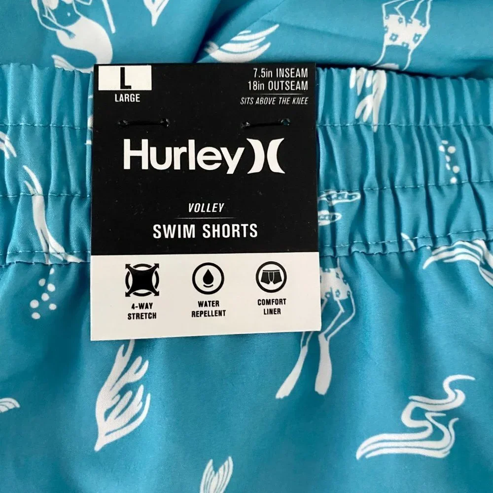 Hurley Volley Swim Shorts Men's Medium Pockets NEW NWT